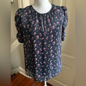 Jcrew Navy Floral Blouse - Size 2 Tall